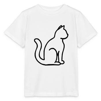 Kätzchen Stubentiger Katze Cat Kitten - Stanley/Stella Kinder T-Shirt MINI CREATOR  - Weiß - Vorne - Maike (125cm)