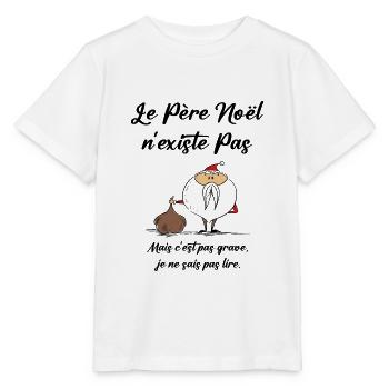 Le Père Noël n'existe pas - T-shirt bio MINI CREATOR Stanley/Stella Enfant - blanc - Devant - Maike (125cm)