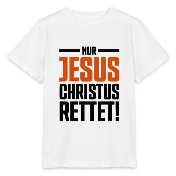 Jesus rettet - Stanley/Stella Kinder T-Shirt MINI CREATOR  - Weiß - Vorne - Maike (125cm)
