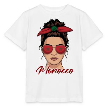 Fille Marocaine Femme Drapeau Maroc - T-shirt bio MINI CREATOR Stanley/Stella Enfant - blanc - Devant - Maike (125cm)