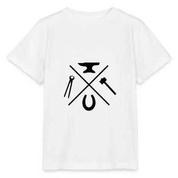 Schmied Amboss Herren T-Shirt Lustige Hufschmied S - Stanley/Stella Kinder T-Shirt MINI CREATOR  - Weiß - Vorne - Maike (125cm)