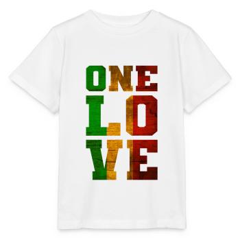 ONE LOVE Reggae Musik - Stanley/Stella Kinder T-Shirt MINI CREATOR  - Weiß - Vorne - Maike (125cm)