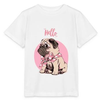Süßer Mops - Stanley/Stella Kinder T-Shirt MINI CREATOR  - Weiß - Vorne - Maike (125cm)