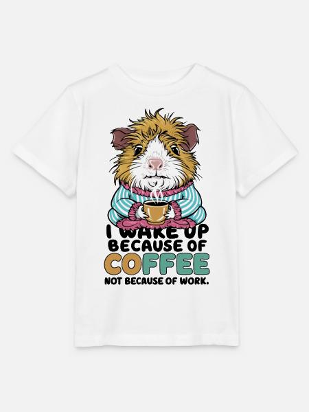 I Wake Up Because of Coffee Not Because OF Work - Stanley/Stella Kinder T-Shirt MINI CREATOR - Weiß