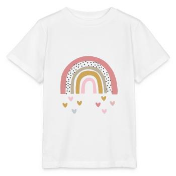 Rainbow with raindrops as a heart shape - Stanley/Stella MINI CREATOR Kids’ T-Shirt - white - Front - Maike (125cm)