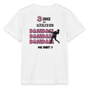 Baseball Was Sonst Spiel Baseballerspielerin Spiel - Stanley/Stella Kinder T-Shirt MINI CREATOR  - Weiß - Vorne - Maike (125cm)