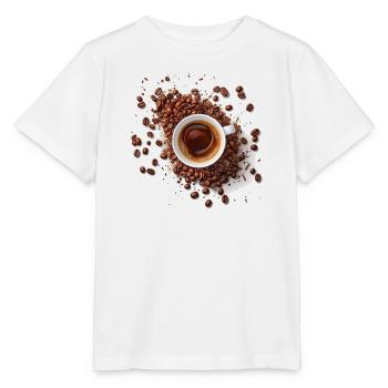 Café du matin - T-shirt bio MINI CREATOR Stanley/Stella Enfant - blanc - Devant - Maike (125cm)