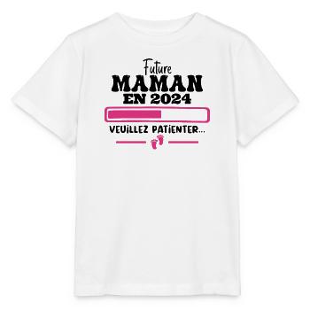 Future Maman 2024 Cadeau Nouvelle Naissance Maman - T-shirt bio MINI CREATOR Stanley/Stella Enfant - blanc - Devant - Maike (125cm)