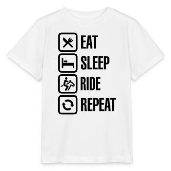 Eat sleeps horse ride repeat - T-shirt bio MINI CREATOR Stanley/Stella Enfant - blanc - Devant - Maike (125cm)