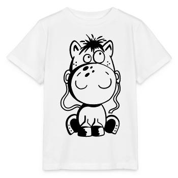 Kleines Pferd - Pony - Comic - Horse - Fun - Stanley/Stella Kinder T-Shirt MINI CREATOR  - Weiß - Vorne - Maike (125cm)