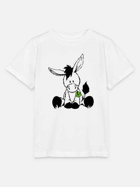 Esel mit grünem Klee - Stanley/Stella Kinder T-Shirt MINI CREATOR - Weiß