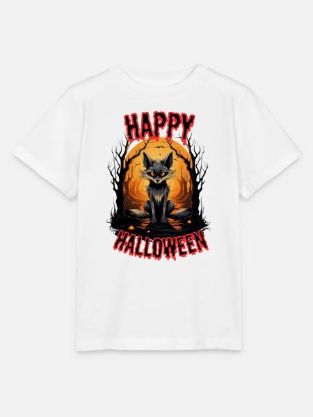 Halloween Schwarzwolf Motiv - Stanley/Stella Kinder T-Shirt MINI CREATOR  - Weiß