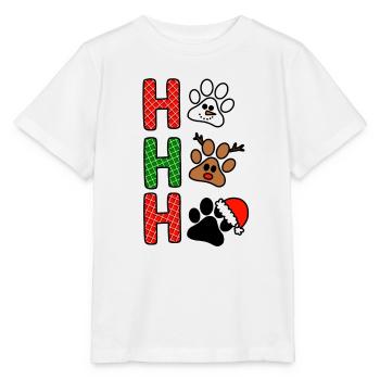 H Christmas Paws Plaid - Stanley/Stella MINI CREATOR Kids’ T-Shirt - white - Front - Maike (125cm)