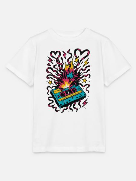 Kassetten-Explosion – 80er Jahre Tape-Chaos - Stanley/Stella Kinder T-Shirt MINI CREATOR - Weiß