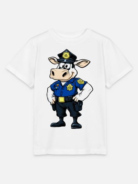 Kühe Polizei - T-shirt MINI CREATOR barn från Stanley/Stella - vit