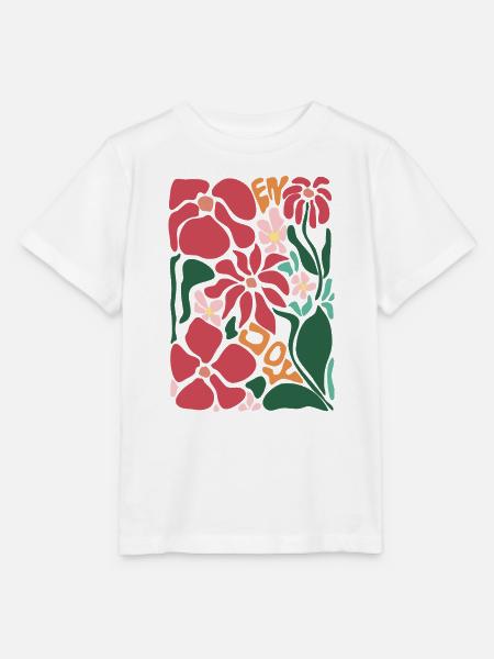 Gute Laune Blumen - rot - Stanley/Stella Kinder T-Shirt MINI CREATOR  - Weiß