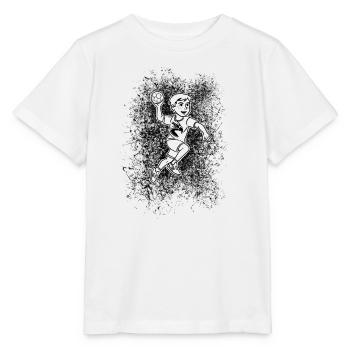 Junger Handballspieler im Sprung - Stanley/Stella Kinder T-Shirt MINI CREATOR  - Weiß - Vorne - Maike (125cm)