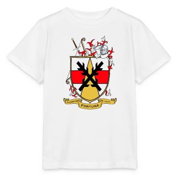 Fortuna Wappen Schild mit Helm - Stanley/Stella Kinder T-Shirt MINI CREATOR  - Weiß - Vorne - Maike (125cm)