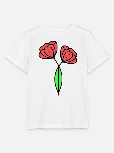 mohnblume-mohnblumen-minimalistisch-line-art-6 - Stanley/Stella Kinder T-Shirt MINI CREATOR  - Weiß
