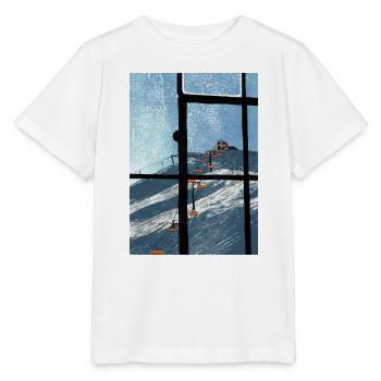 Fensterblick Skilift Blau - Stanley/Stella Kinder T-Shirt MINI CREATOR  - Weiß - Vorne - Maike (125cm)