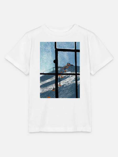 Fensterblick Skilift Blau - Stanley/Stella Kinder T-Shirt MINI CREATOR  - Weiß
