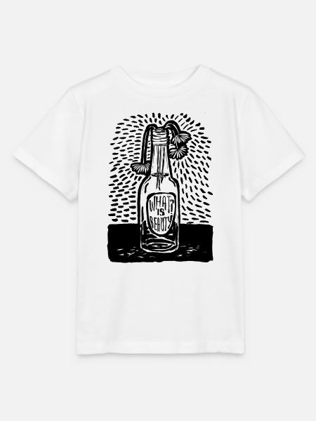 Glasflasche mit Blumen - Stanley/Stella Kinder T-Shirt MINI CREATOR  - Weiß