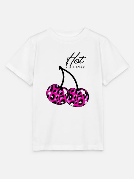 Pink Leopard Muster cherry - Stanley/Stella Kinder T-Shirt MINI CREATOR  - Weiß