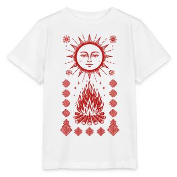 Noc Kupaly Feuersonne - Stanley/Stella Kinder T-Shirt MINI CREATOR  - Weiß - Vorne - Maike (125cm)