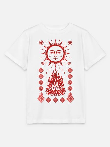 Noc Kupaly Feuersonne - Stanley/Stella Kinder T-Shirt MINI CREATOR - Weiß