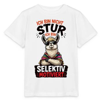Selektiv Motiviert Lama Shirt - Stanley/Stella Kinder T-Shirt MINI CREATOR  - Weiß - Vorne - Maike (125cm)