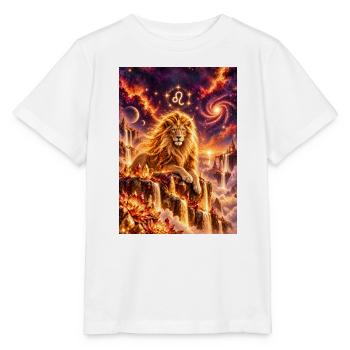 Löwe im kosmischen Feuerreich - Stanley/Stella Kinder T-Shirt MINI CREATOR  - Weiß - Vorne - Maike (125cm)