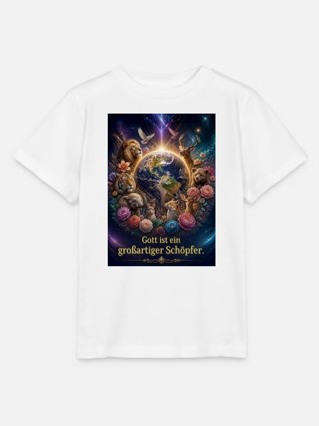 Gott ist ein großartiger Schöpfer - Stanley/Stella Kinder T-Shirt MINI CREATOR - Weiß
