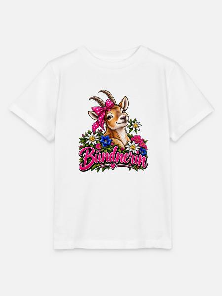 Bündnerin mit Blumenkranz - Stanley/Stella Kinder T-Shirt MINI CREATOR - Weiß