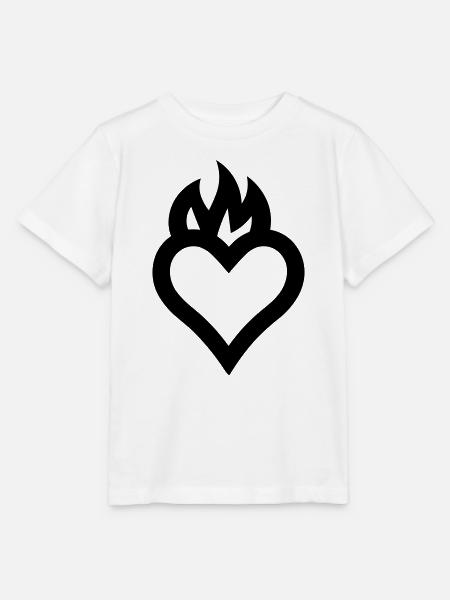 flammendes Herz - Stanley/Stella Kinder T-Shirt MINI CREATOR - Weiß