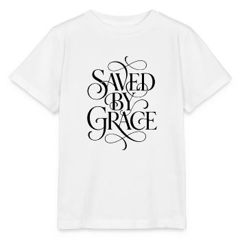Saved_By_Grace_Black - Stanley/Stella Kinder T-Shirt MINI CREATOR  - Weiß - Vorne - Maike (125cm)