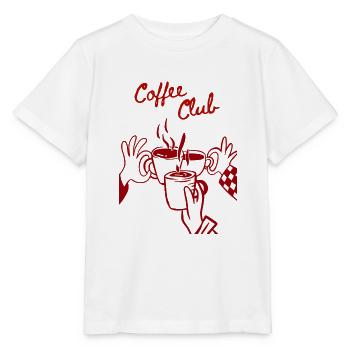 Coffee Club – Kaffeeliebe verbindet | Retro Kaffee - Stanley/Stella Kinder T-Shirt MINI CREATOR  - Weiß - Vorne - Maike (125cm)