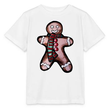Scarfed Lebkuchen-Held - Stanley/Stella Kinder T-Shirt MINI CREATOR  - Weiß - Vorne - Maike (125cm)