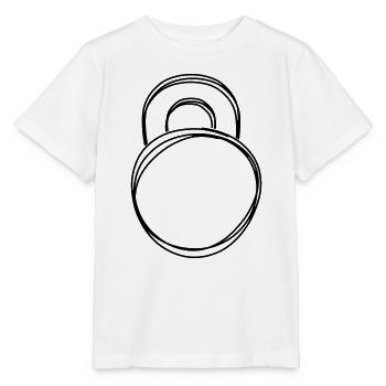 Kettlebell handgezeichnet - Stanley/Stella Kinder T-Shirt MINI CREATOR  - Weiß - Vorne - Maike (125cm)
