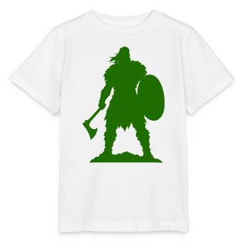 Wikinger Krieger Silhouette - Stanley/Stella Kinder T-Shirt MINI CREATOR  - Weiß - Vorne - Maike (125cm)