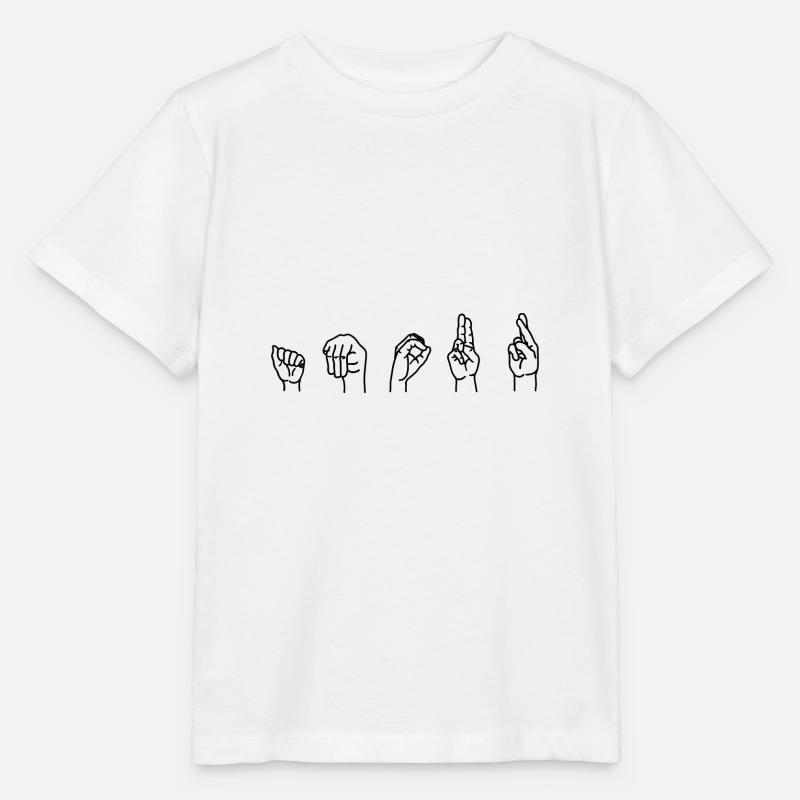 Amour langage des signes français LSF cadeau - T-shirt bio MINI CREATOR Stanley/Stella Enfant - blanc