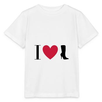★ Designfarben änderbar ★ I love Stiefel - Stanley/Stella Kinder T-Shirt MINI CREATOR  - Weiß - Vorne - Maike (125cm)