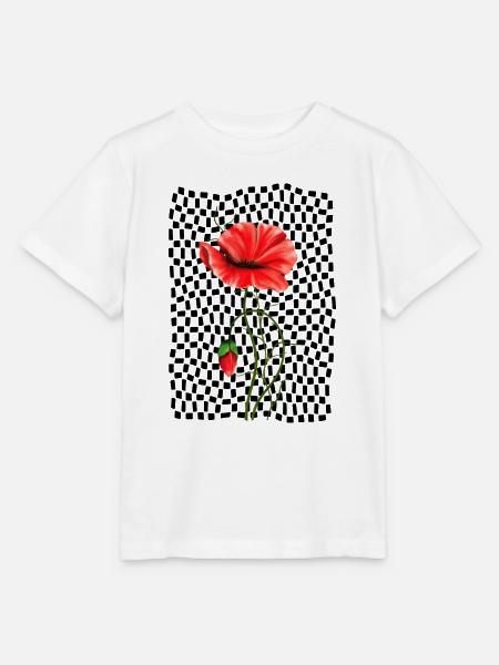 Rote Mohnblume - Stanley/Stella Kinder T-Shirt MINI CREATOR - Weiß