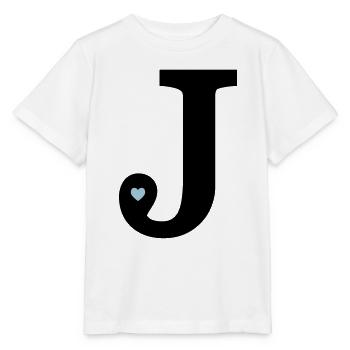 Lettre J initiale - T-shirt bio MINI CREATOR Stanley/Stella Enfant - blanc - Devant - Maike (125cm)