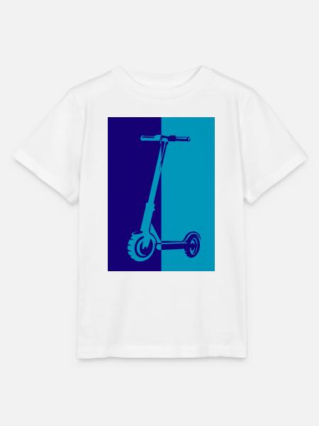 E-Scooter E-Roller Scooter - Stanley/Stella Kinder T-Shirt MINI CREATOR - Weiß