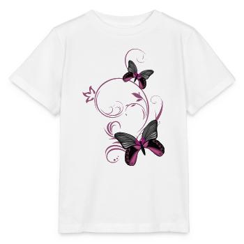 Two stylized butterflies - Stanley/Stella MINI CREATOR Kids’ T-Shirt - white - Front - Maike (125cm)