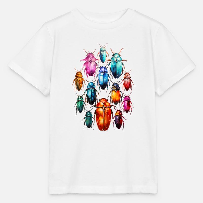 Coole Wasserfarben Boho Kaefer Insekten - Stanley/Stella Kinder T-Shirt MINI CREATOR  - Weiß