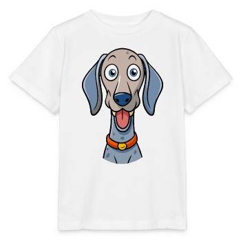 Goofy Weimaraner Begging for Treats - Stanley/Stella MINI CREATOR Kids’ T-Shirt - white - Front - Maike (125cm)