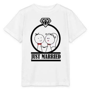 married couple just married 001 - Stanley/Stella MINI CREATOR Kids’ T-Shirt - white - Front - Maike (125cm)
