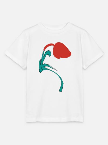 Sommerblume in Rot - Stanley/Stella Kinder T-Shirt MINI CREATOR  - Weiß