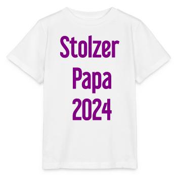 Proud Dad 2024 – for new fathers - Stanley/Stella MINI CREATOR Kids’ T-Shirt - white - Front - Maike (125cm)